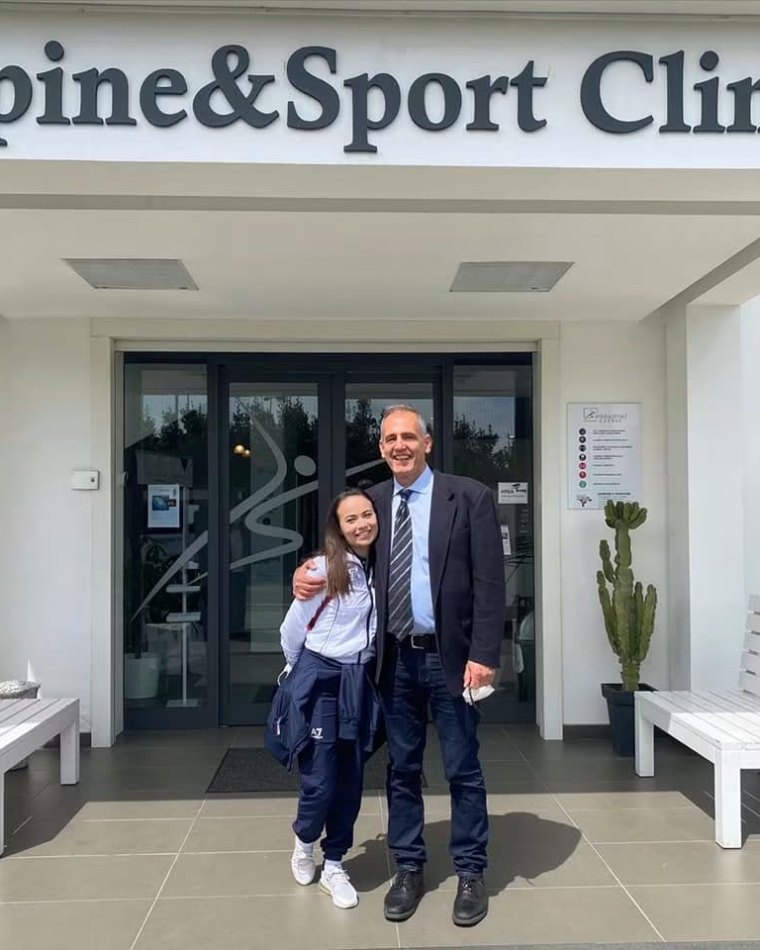 Viviana Bottaro con il Dott. Fanton alla Spine&Sport Clinic